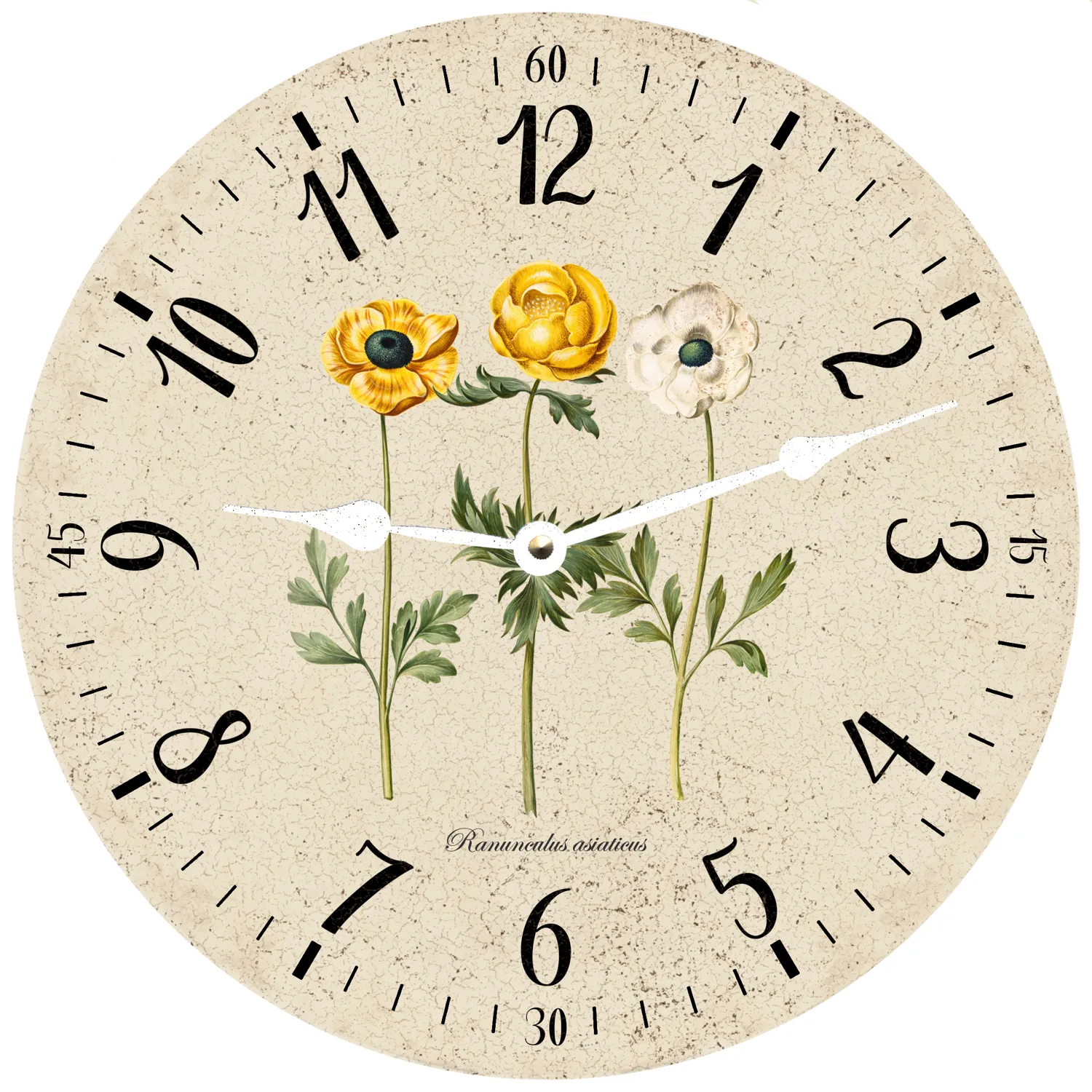 Floral Wall Clock - Buttercup Flower Clock