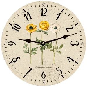 Floral Wall Clock - Buttercup Flower Clock