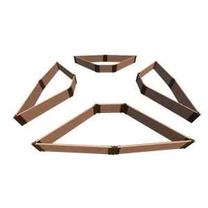 Frame It All | Tool-Free Elizabethan Garden Raised Garden Bed (4-Sided Triangle) 12' X 12' X 11" - Classic Sienna