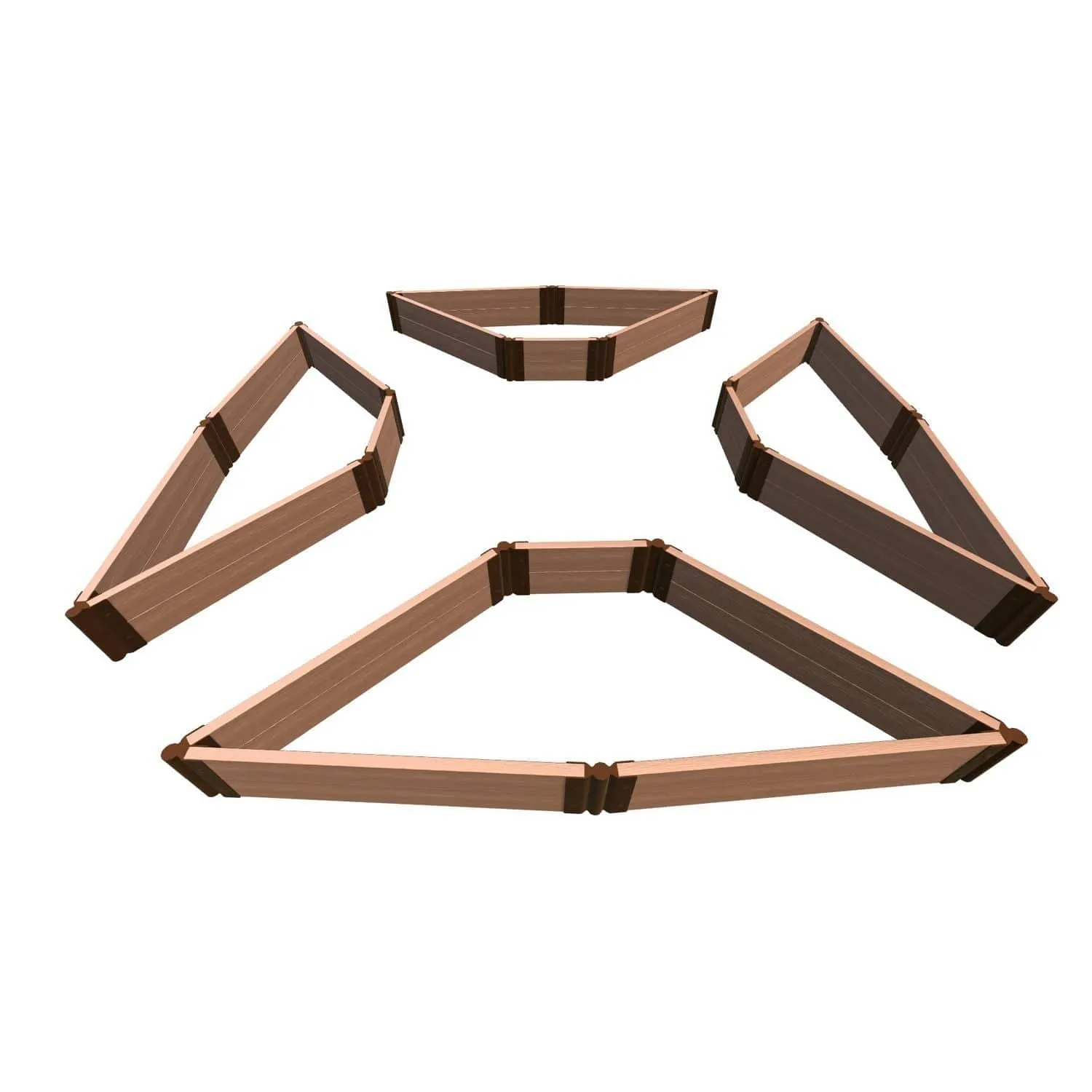 Frame It All | Tool-Free Elizabethan Garden Raised Garden Bed (4-Sided Triangle) 12' X 12' X 11" - Classic Sienna