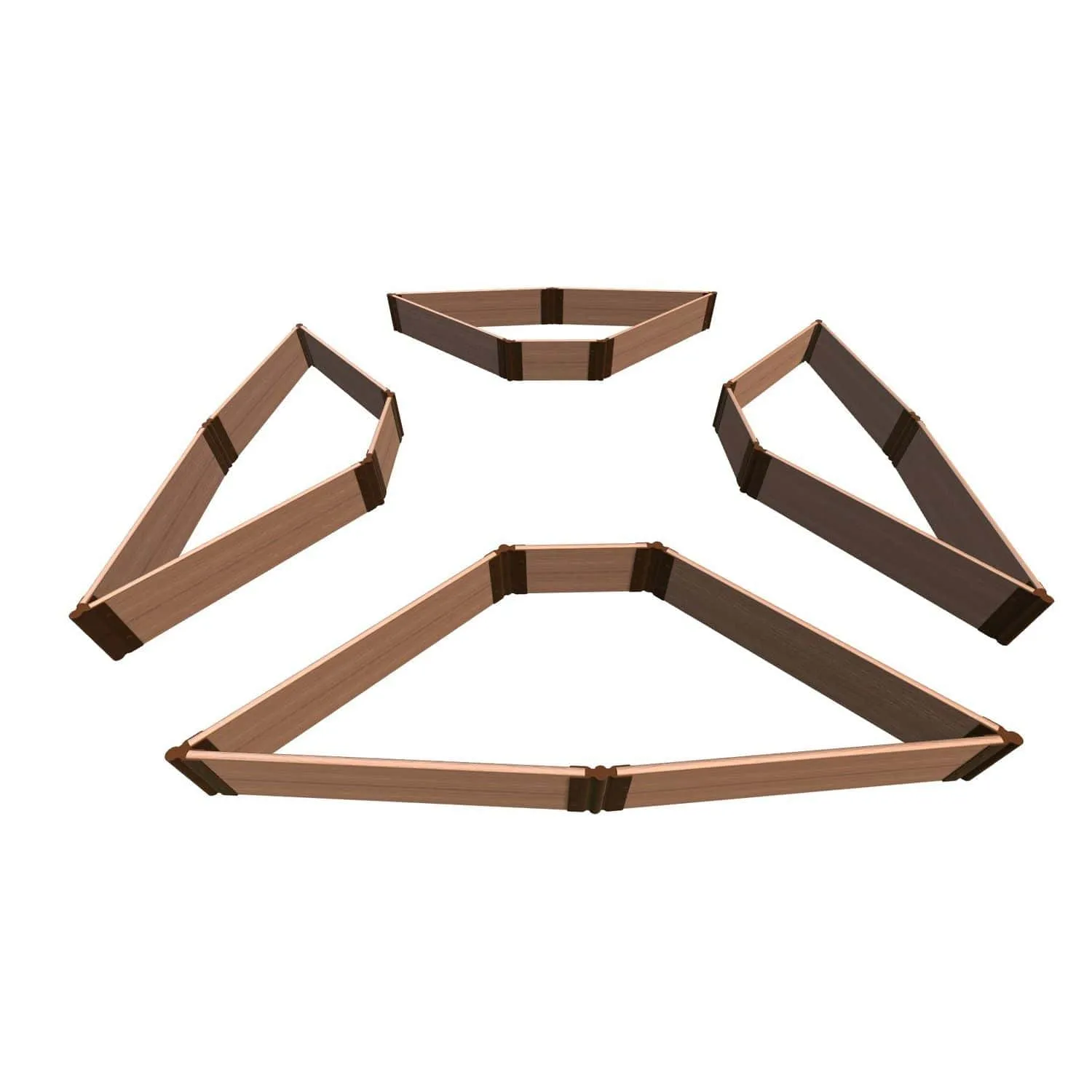 Frame It All | Tool-Free Elizabethan Garden Raised Garden Bed (4-Sided Triangle) 12' X 12' X 11" - Classic Sienna