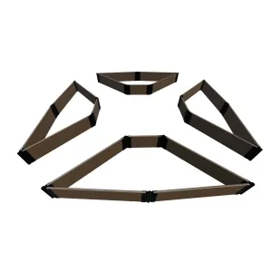 Frame It All | Tool-Free Elizabethan Garden Raised Garden Bed (4-Sided Triangle) 12' X 12' X 11" - Uptown Brown - 1" Profile