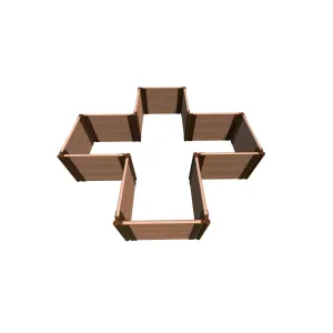 Frame It All | Tool-Free Military Medallion Raised Garden Bed (Kit Cross) 6' X 6' X 16.5" - Classic Sienna - 1" Profile