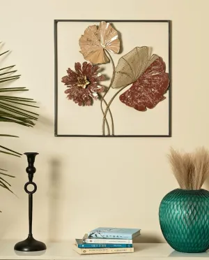 Fzami Enterprises Wall Hanging Decorative Item Home Metal Flower Wall Art Decor Large Indoor Sculptures, Natural Art Home Decoration for Living Room Bedroom Bathroom Kitchen - 18 Inch