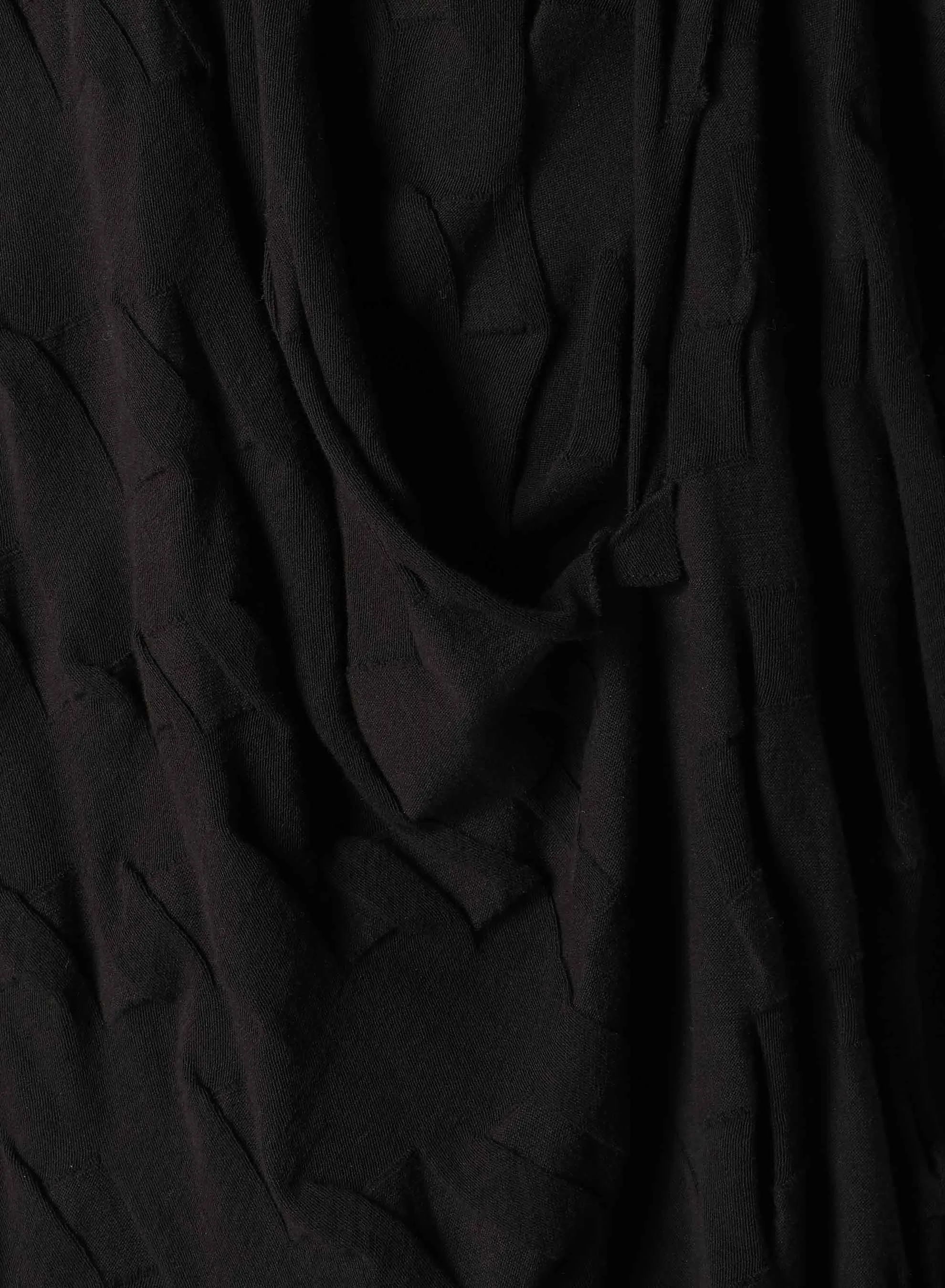 GEOMETRY LINKS STITCH STRIPED ASYMMETRIC FRONT DRAPE T