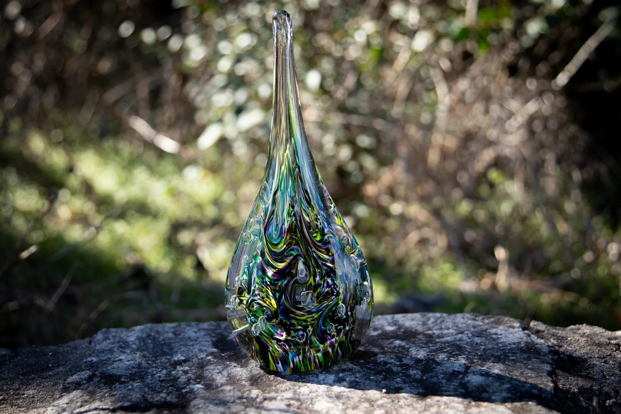 Giant Dichroic Splash Flame with Ash