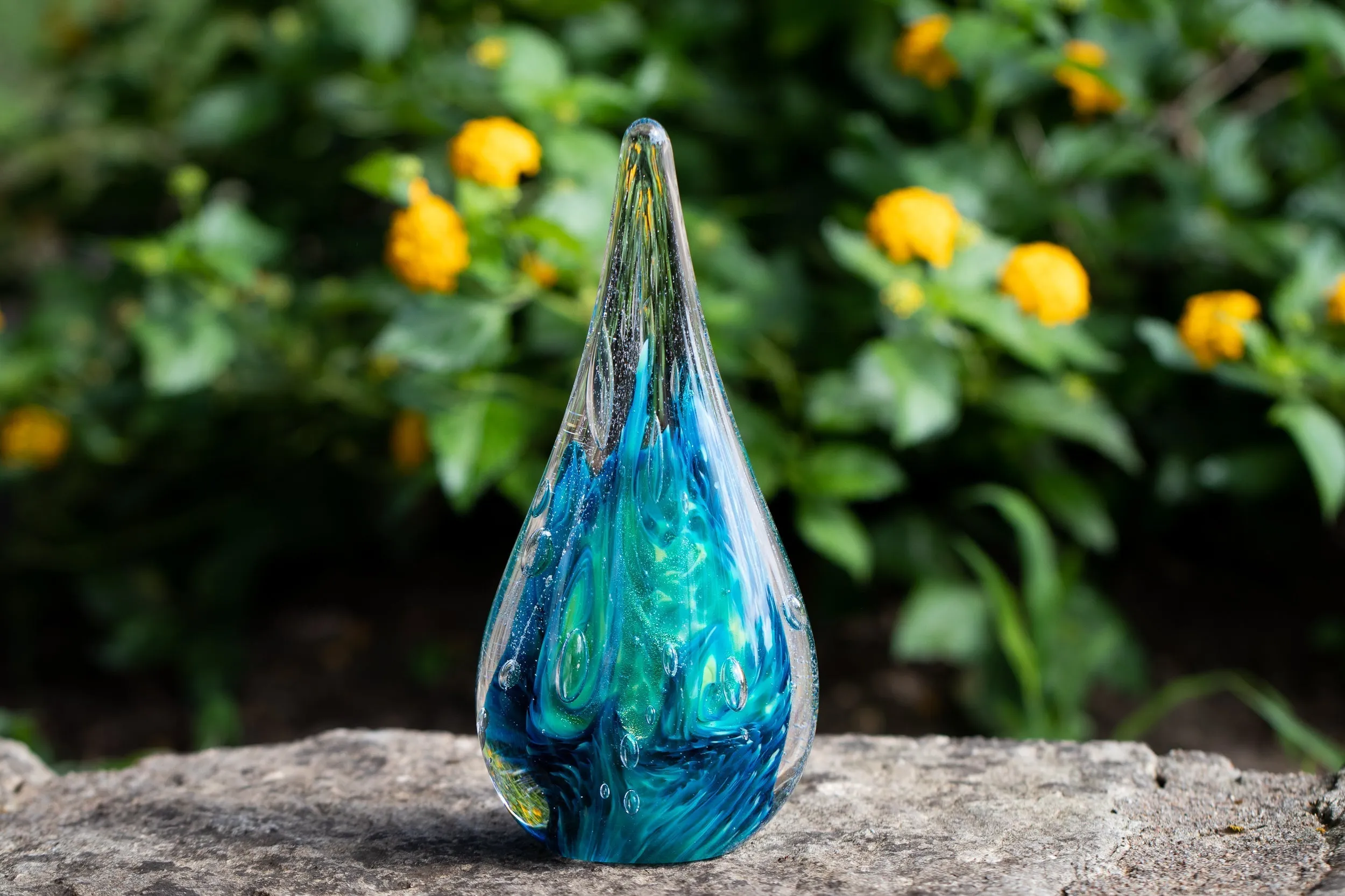 Giant Dichroic Splash Flame with Ash