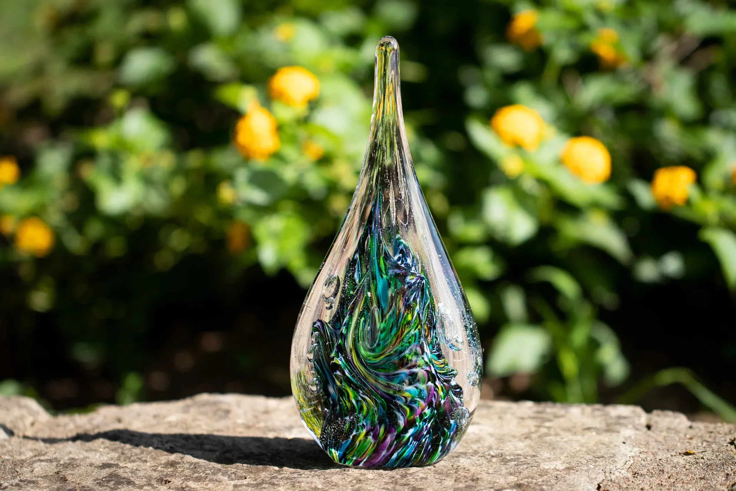 Giant Dichroic Splash Flame with Ash