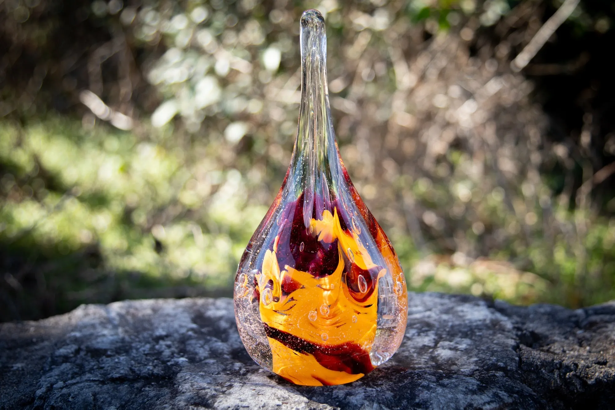 Giant Dichroic Splash Flame with Ash