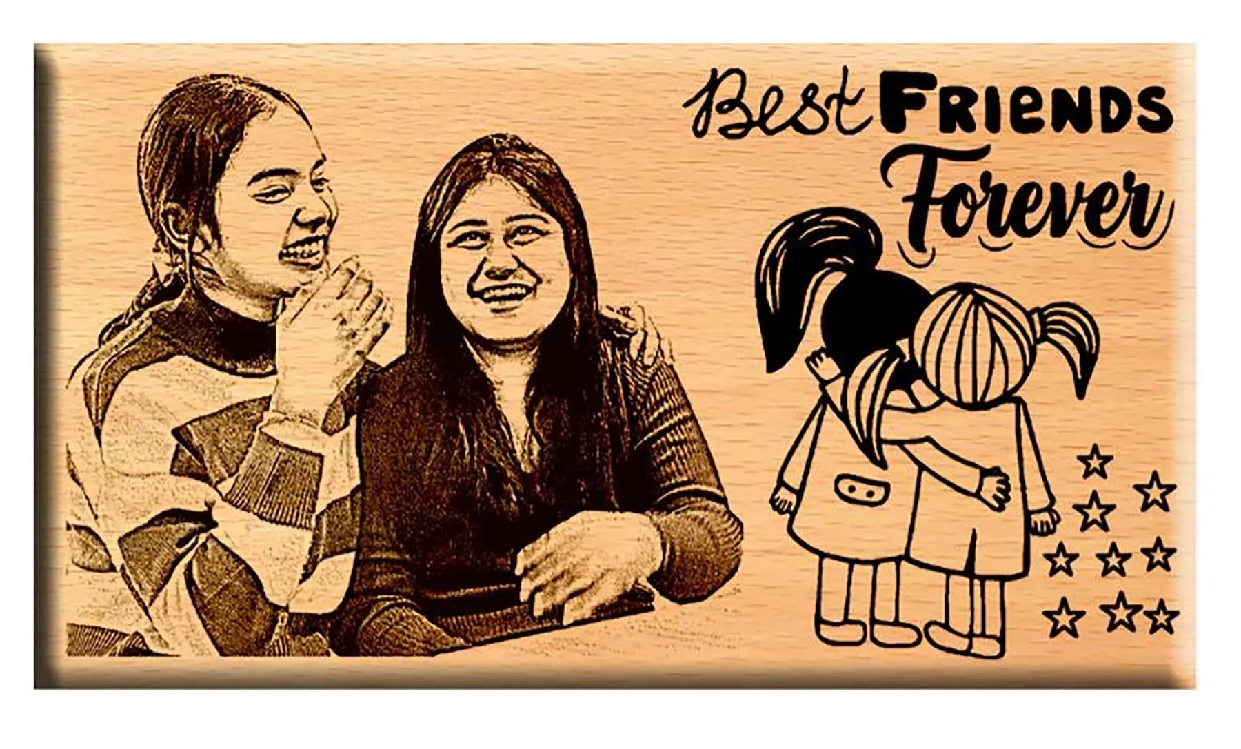 Giftanna Gift for Your Best Friend and Forever Companion. best birthday gift for girl bestie Engraved Wooden Photo Plaque