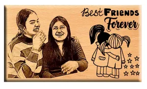 Giftanna Gift for Your Best Friend and Forever Companion. best birthday gift for girl bestie Engraved Wooden Photo Plaque