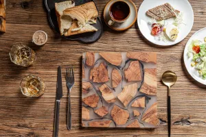 Gohobi Square Wooden Resin Placemat (24cm)
