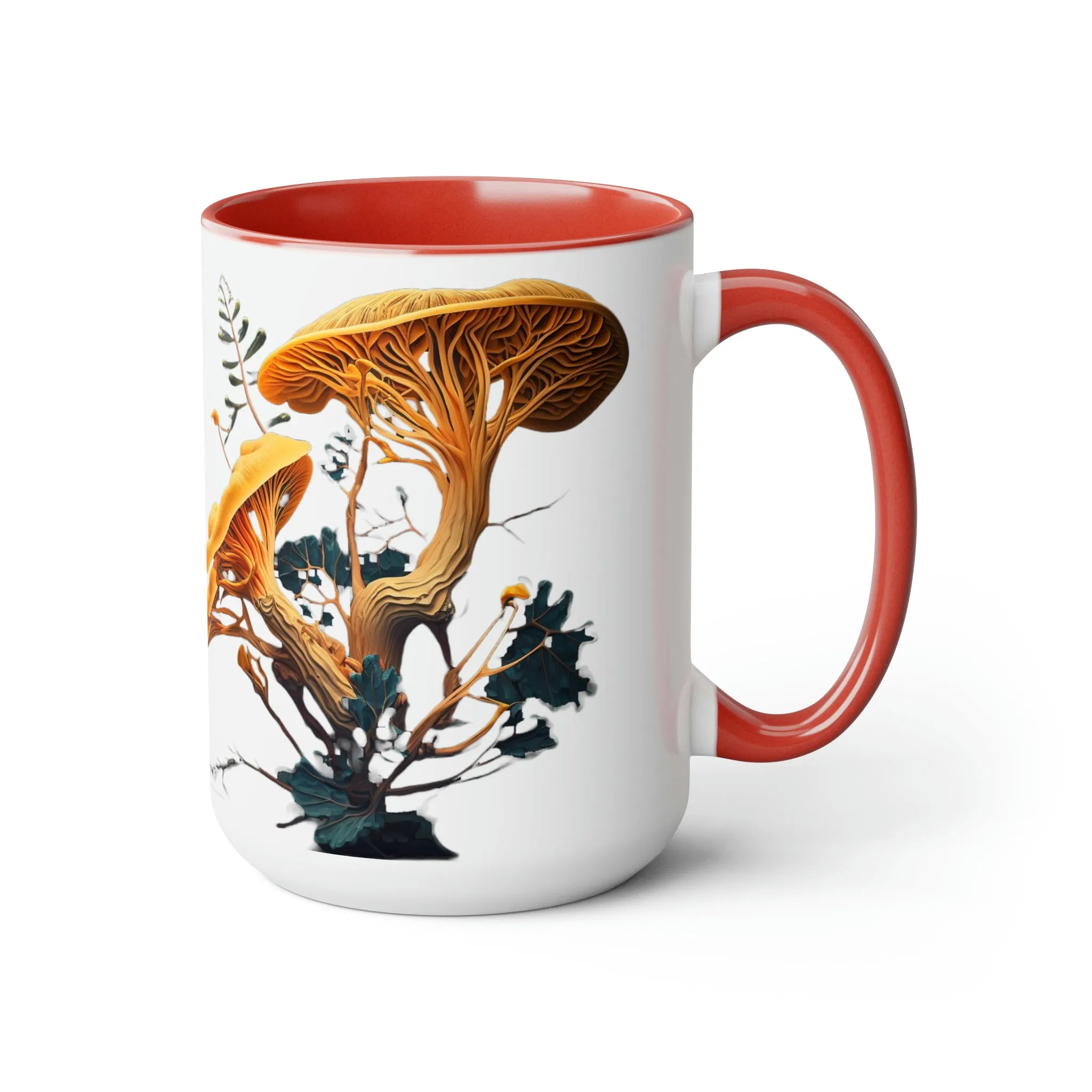 Golden Chanterelle Mushroom Coffee Mug, 15oz