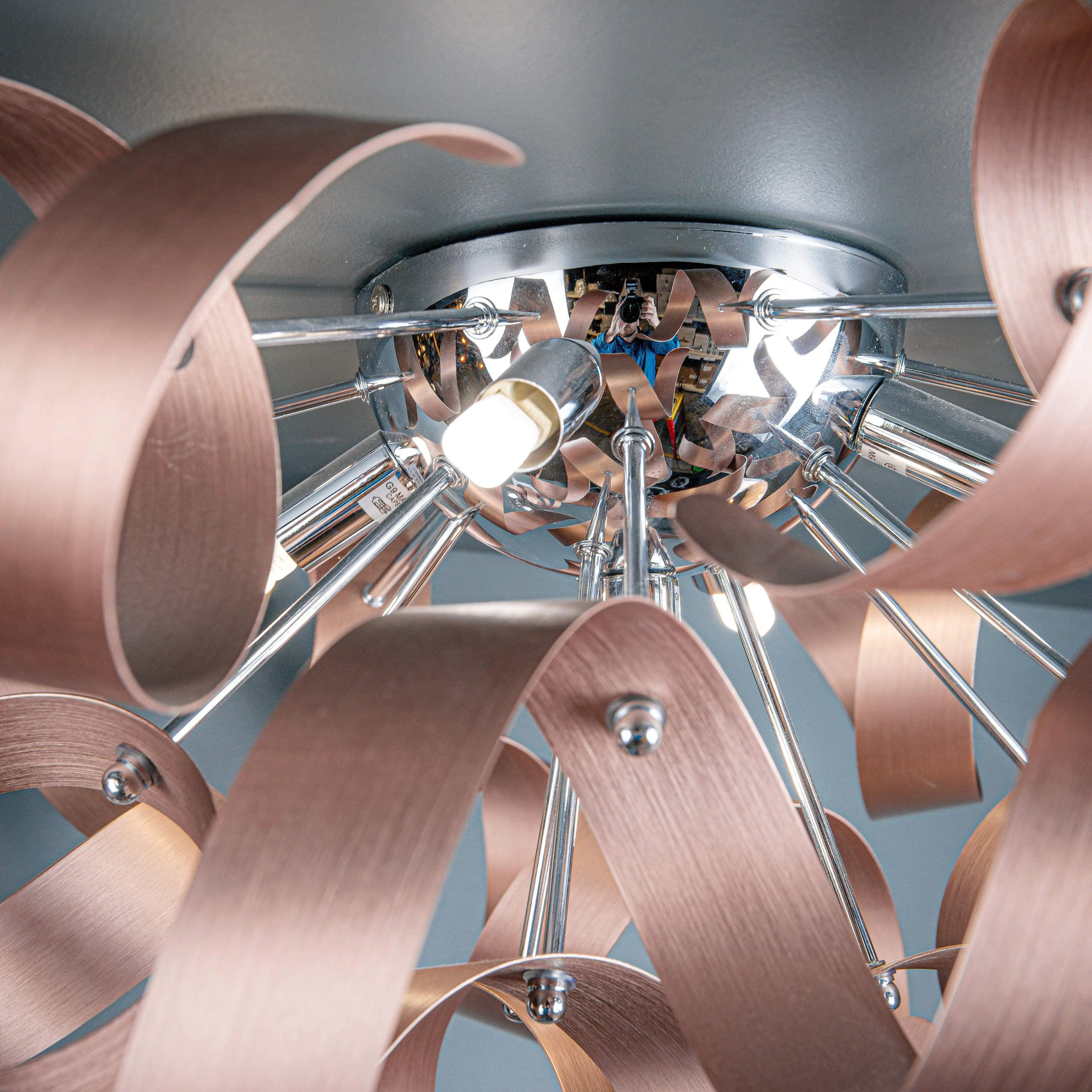 Granada 5 Light Flush 60Cm Brushed Copper Ceiling Light