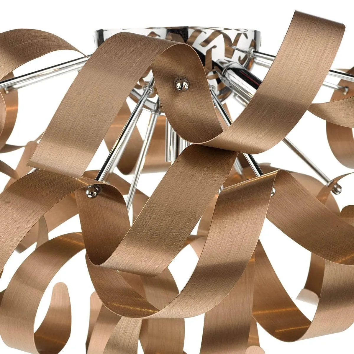 Granada 5 Light Flush 60Cm Brushed Copper Ceiling Light