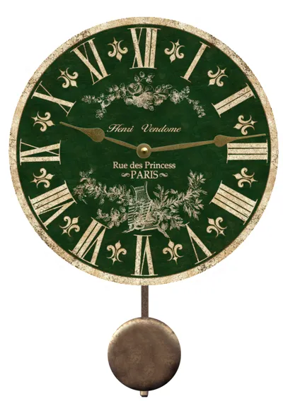 Green Toile French Clock