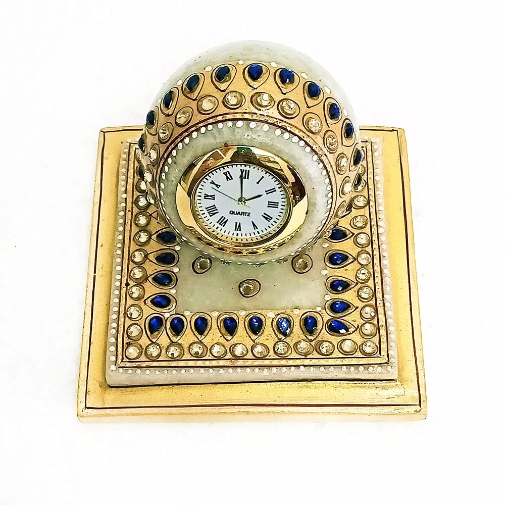 Handicraft Kingdom Table Clocks for Bedroom Designer Analog Modern Quartz Movement for Office & Home Décor | Round Shape Gift Item for Living Room| Approx Size (3.5 Inch) & Wt (600 Gm) Pack of 1