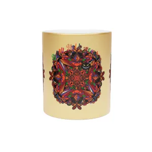 Handmade Mandala Pumpkin Mug - Silver & Gold - Mandala Design