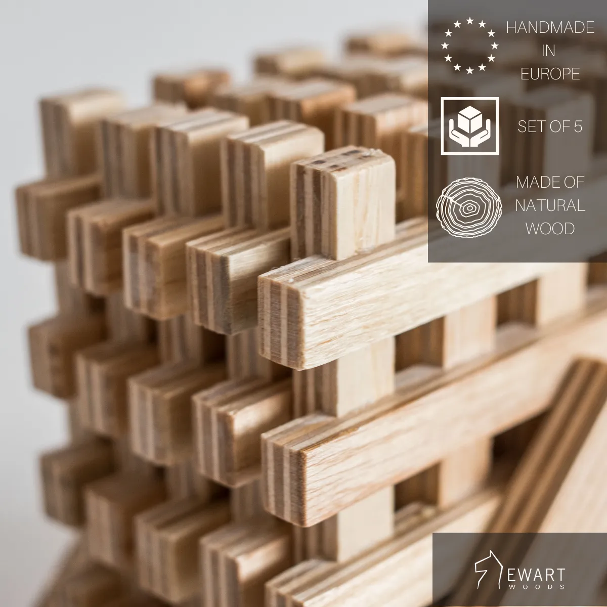 Handmade Wooden Cup Coaster Pallets (set of 5)