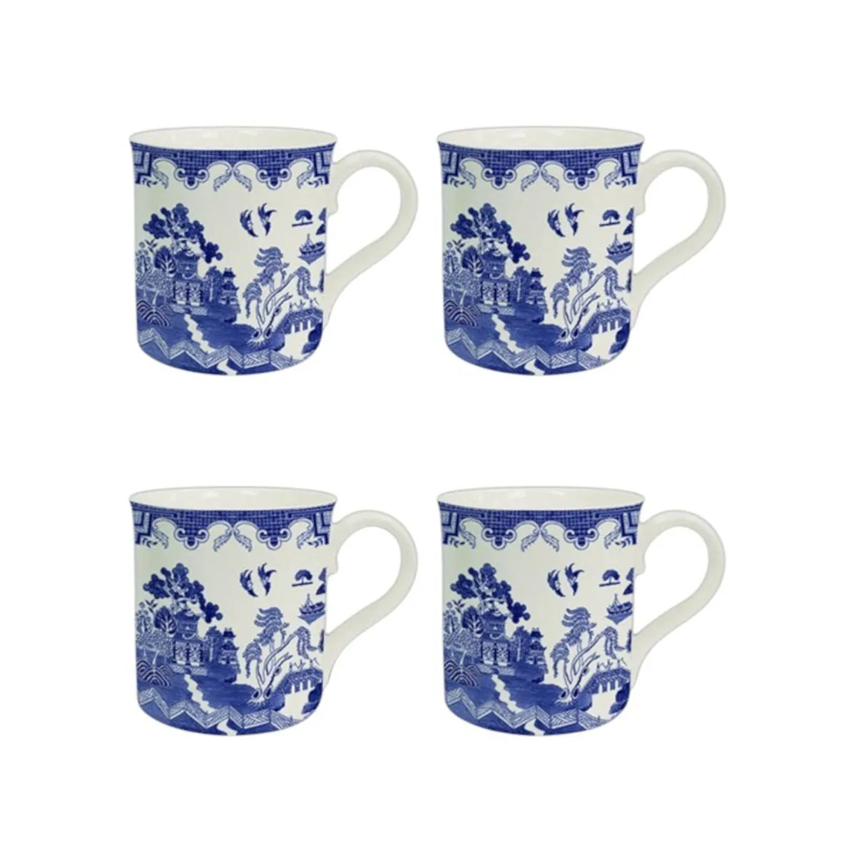 Heritage Blue Willow Mugs Set of 4
