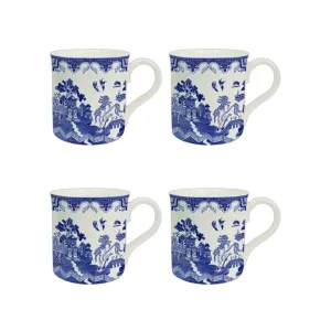 Heritage Blue Willow Mugs Set of 4