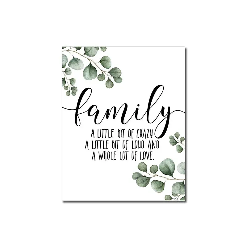 Home &amp; Family Quotes Posters Typographic Wall Art Fine Art Canvas Prints Inspirational Pictures For Kitchen Dining Room Living Room Wall Decor