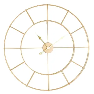 Hometime Gold Skeleton Wall Clock 80cm