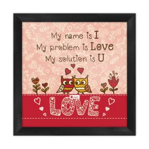 Indigifts Valentine Gift For Boyfriend Love Love Quote Printed Pink Poster Frame 8x8 inches - Valentine Gifts for Girlfriend, Love Gifts For Boyfriend, Gift For Boyfriend Birthday