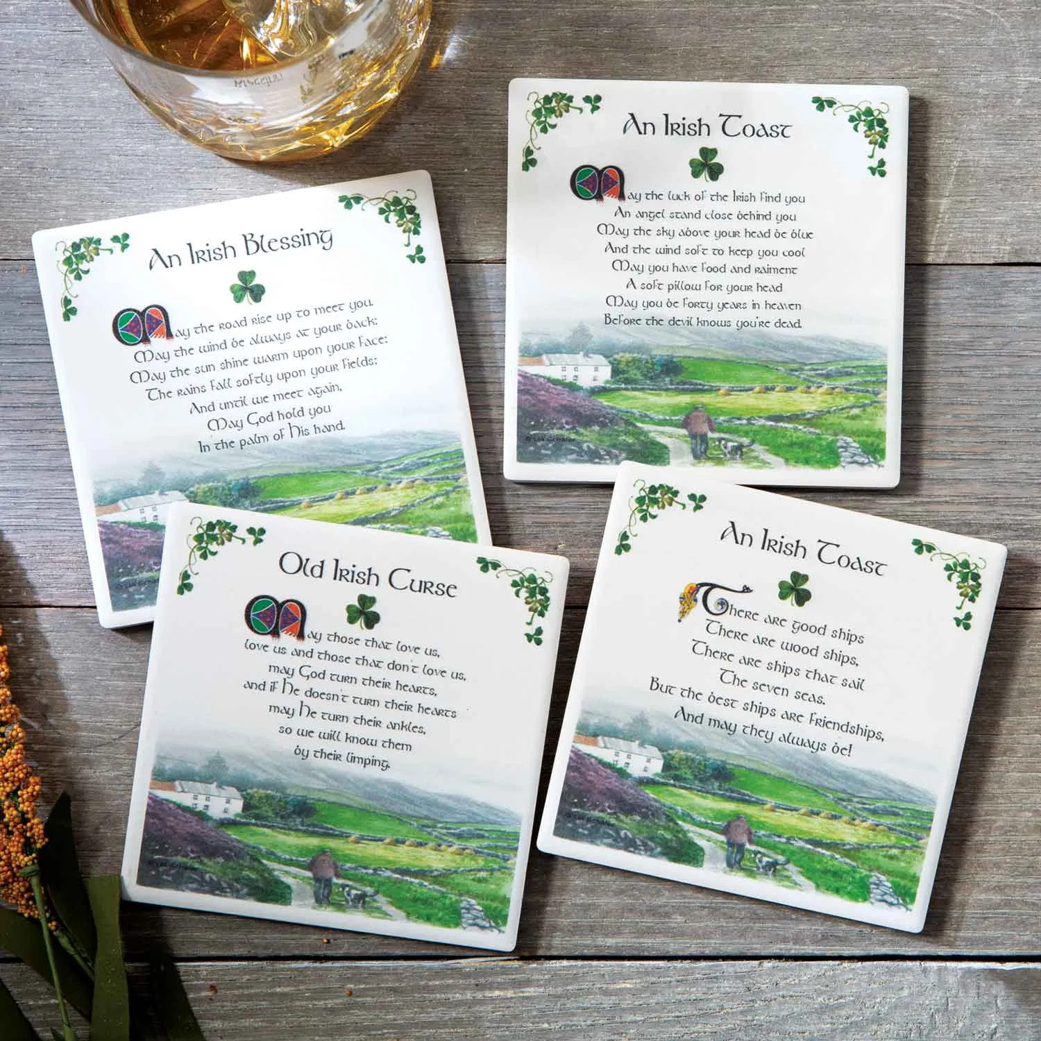 Irish Toasts Coasters- Set of 4