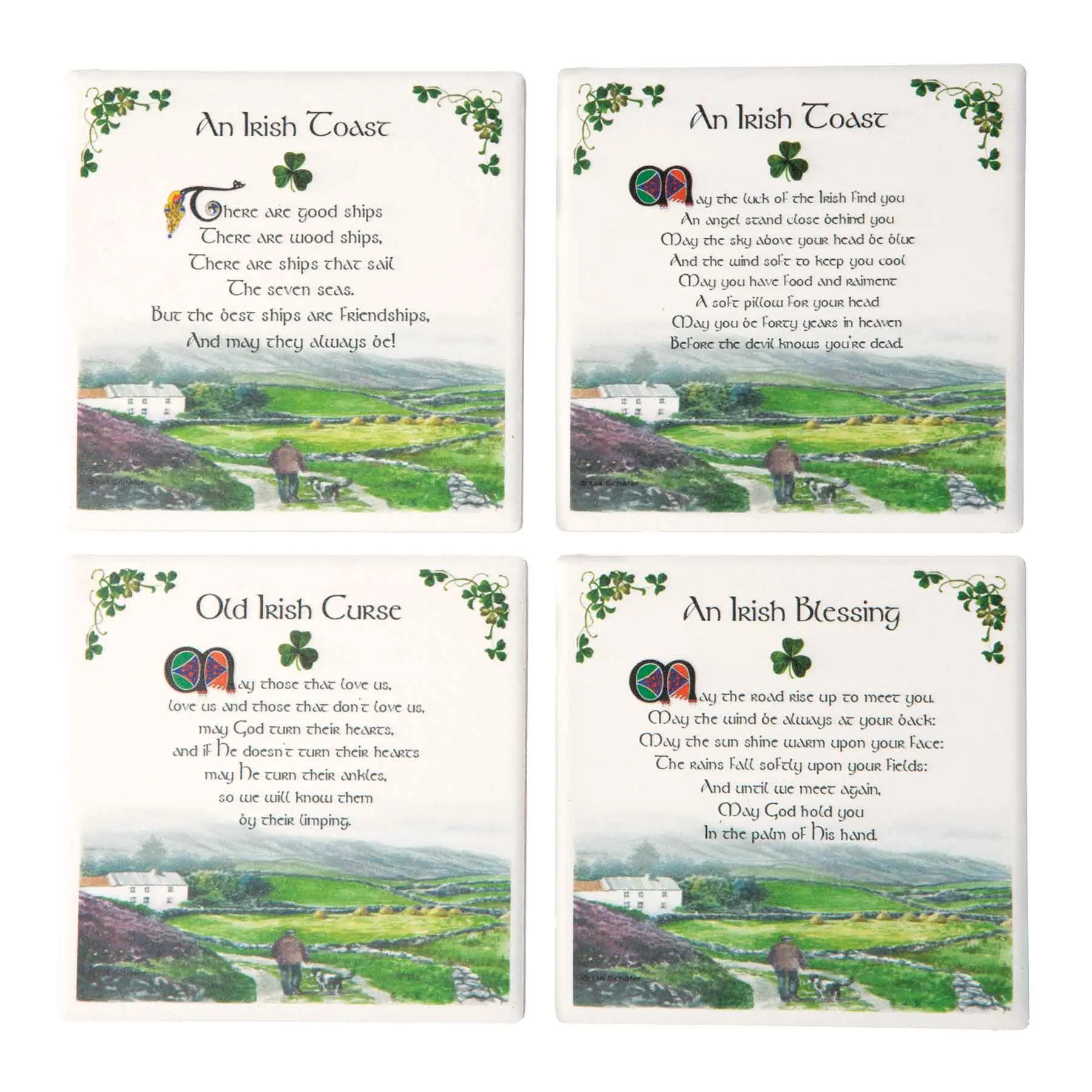 Irish Toasts Coasters- Set of 4