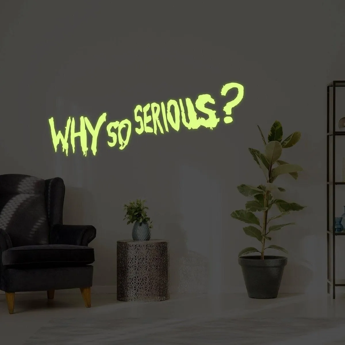 Joker Wall Art Decal - Luminous Comic Villain Quote Sticker, Cool Wall Decor
