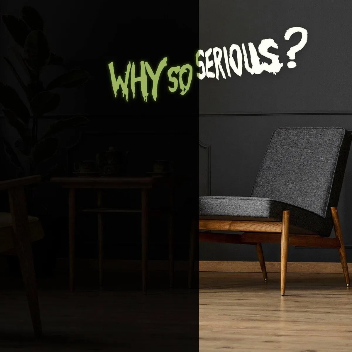 Joker Wall Art Decal - Luminous Comic Villain Quote Sticker, Cool Wall Decor