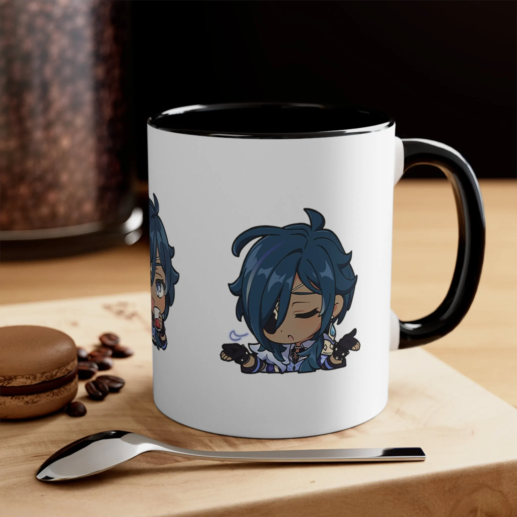 Kaeya Genshin Impact Accent Coffee Mug, 11oz Cups Mugs Cup Gift For Gamer Gifts Game Anime Fanart Fan Birthday Valentine's Christmas