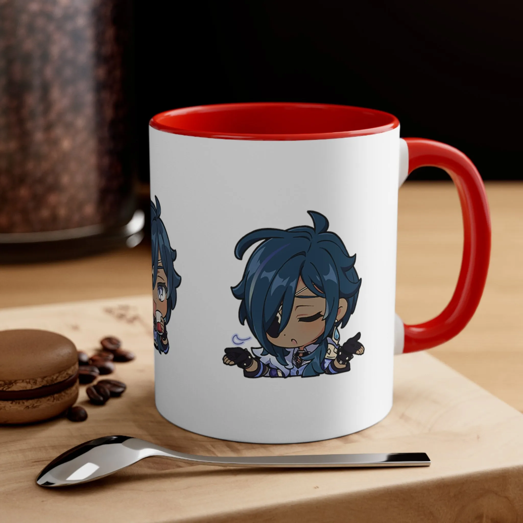 Kaeya Genshin Impact Accent Coffee Mug, 11oz Cups Mugs Cup Gift For Gamer Gifts Game Anime Fanart Fan Birthday Valentine's Christmas