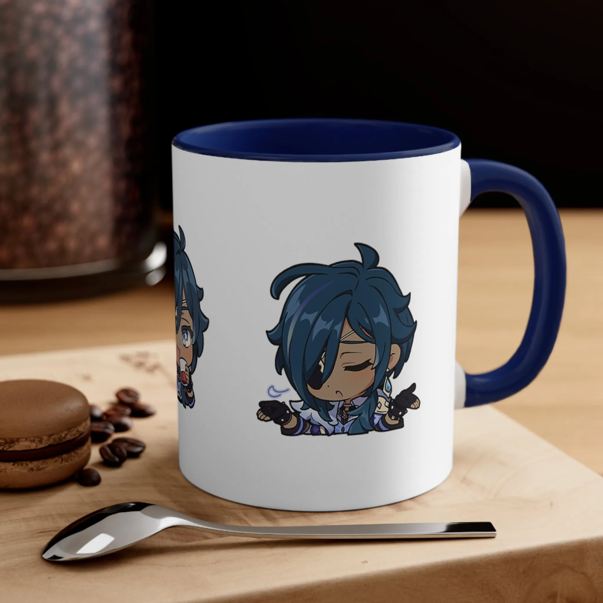 Kaeya Genshin Impact Accent Coffee Mug, 11oz Cups Mugs Cup Gift For Gamer Gifts Game Anime Fanart Fan Birthday Valentine's Christmas
