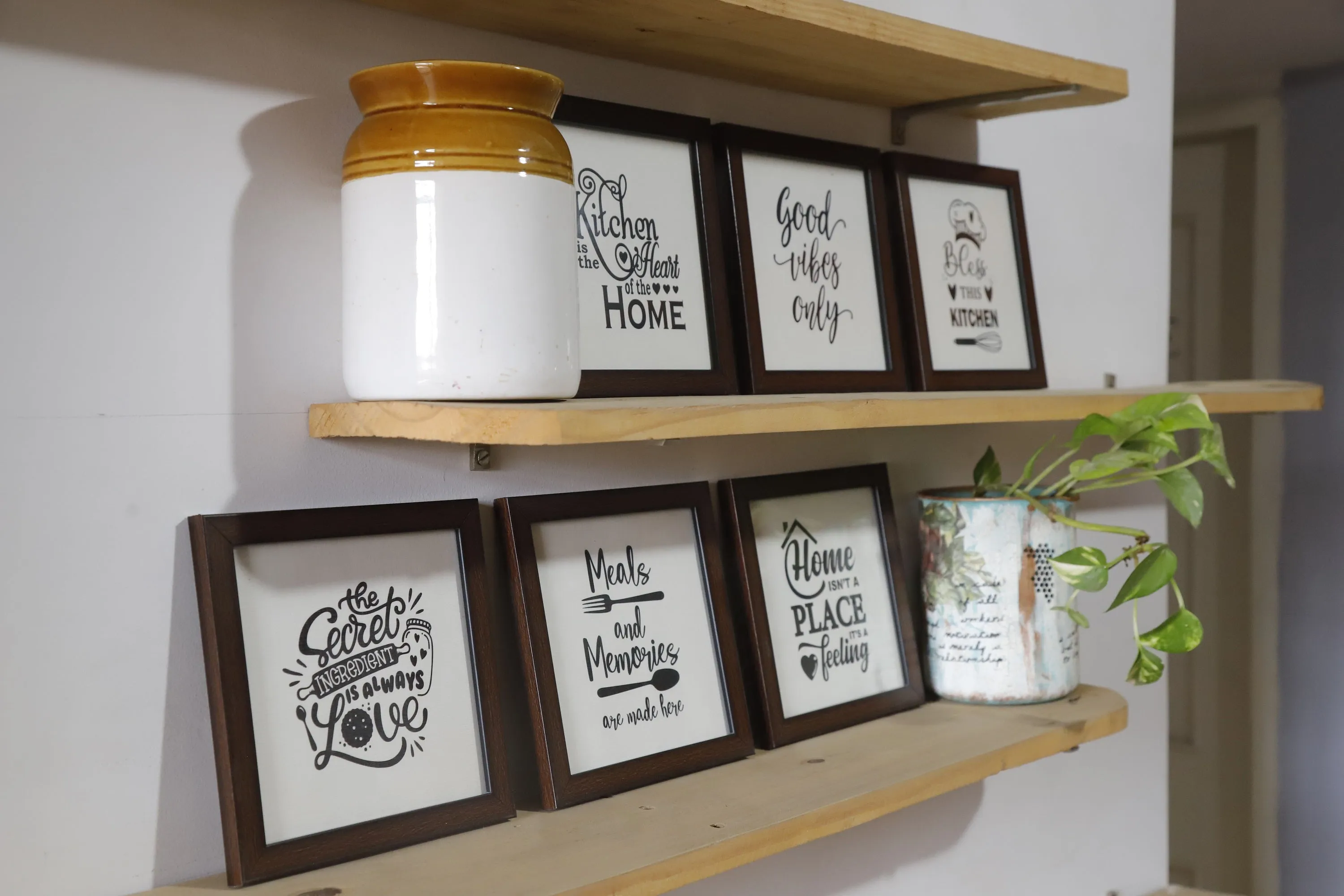 Kitchen Quotes Framed Wall Hanging (Set of 6)