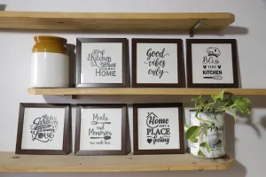 Kitchen Quotes Framed Wall Hanging (Set of 6)
