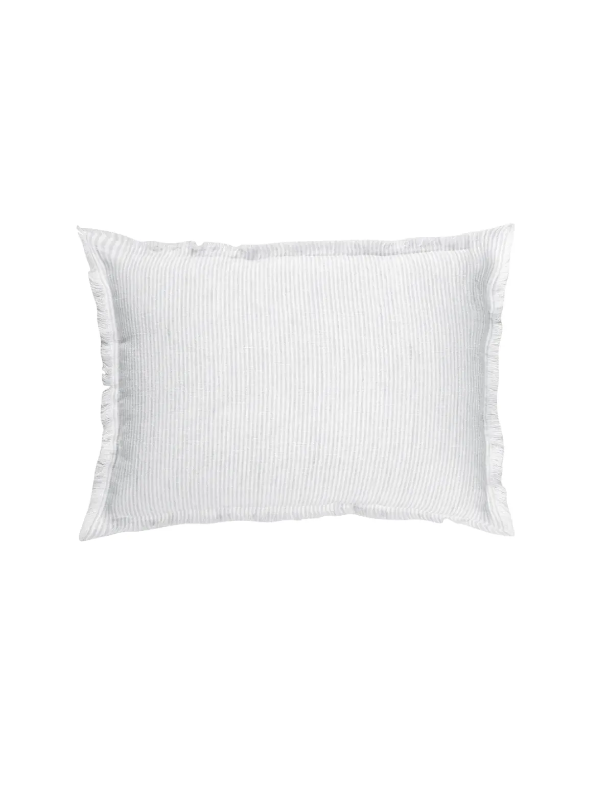 Light Grey & White Striped Linen Pillows
