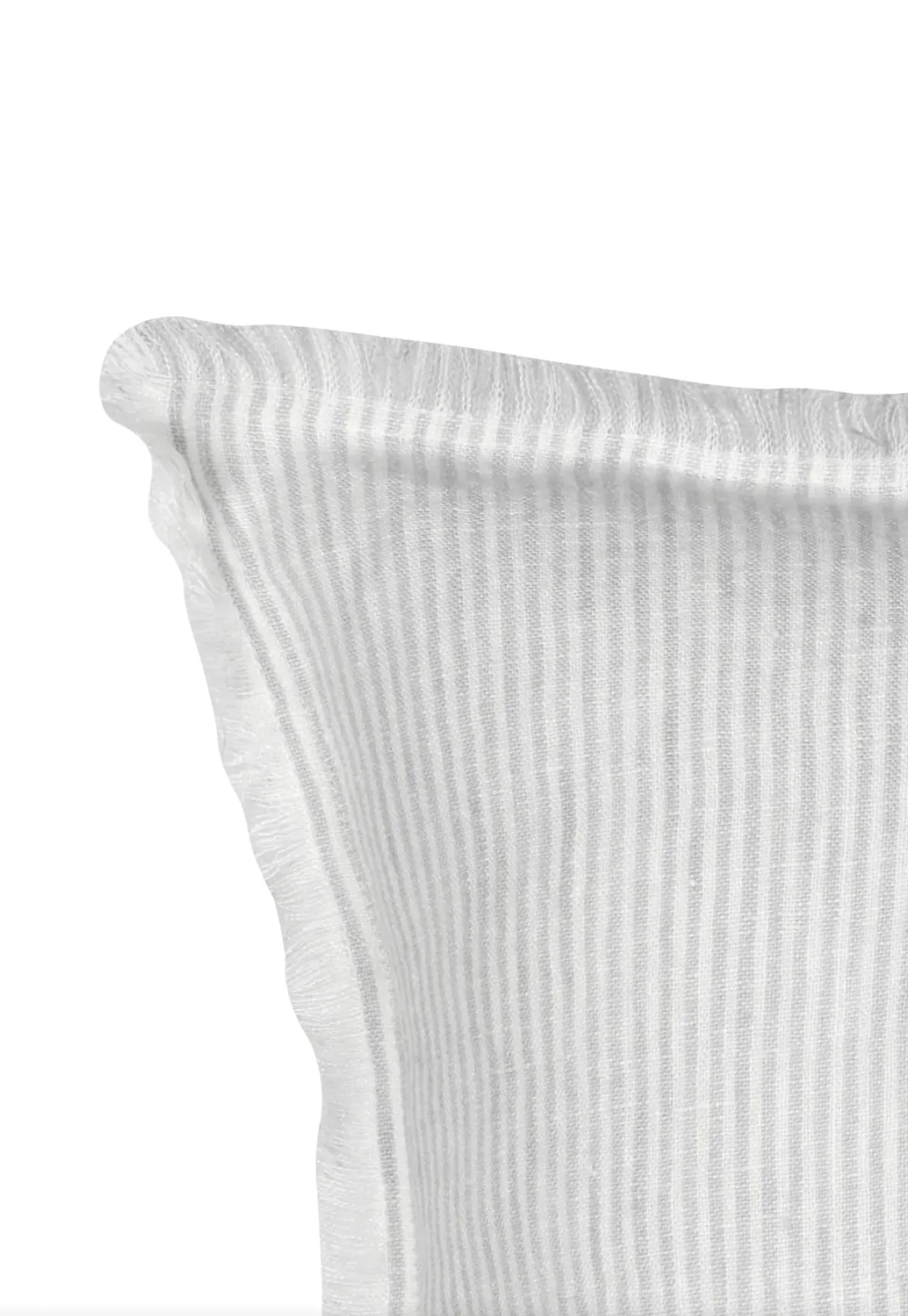 Light Grey & White Striped Linen Pillows