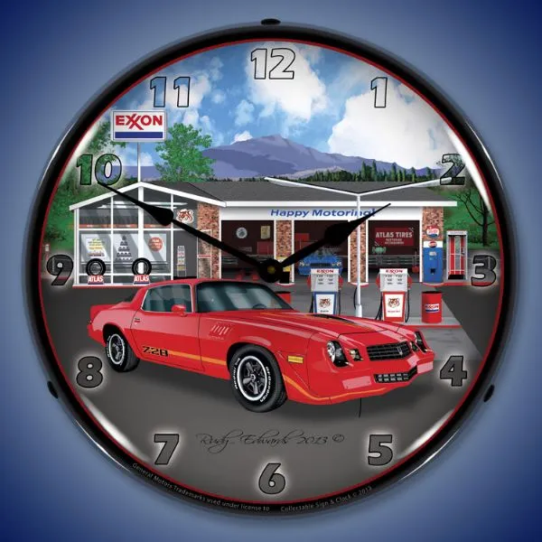 Lighted 1979 Z28 Camaro Exxon Clock
