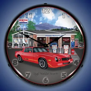 Lighted 1979 Z28 Camaro Exxon Clock