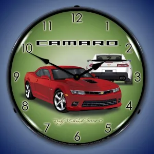 Lighted 2014 SS Camaro 5th Generation Red Rock Clock