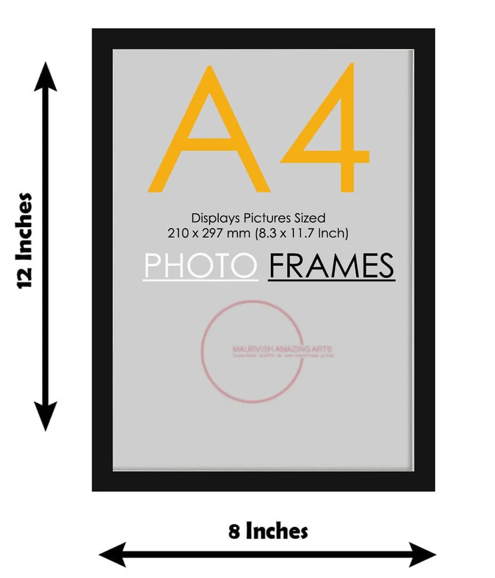Maurvish Amazing Arts A4 Document Photo Frame set | A4 Size Photo Frame For Wall, Photo Frames for Home and Office (Pack of 8)