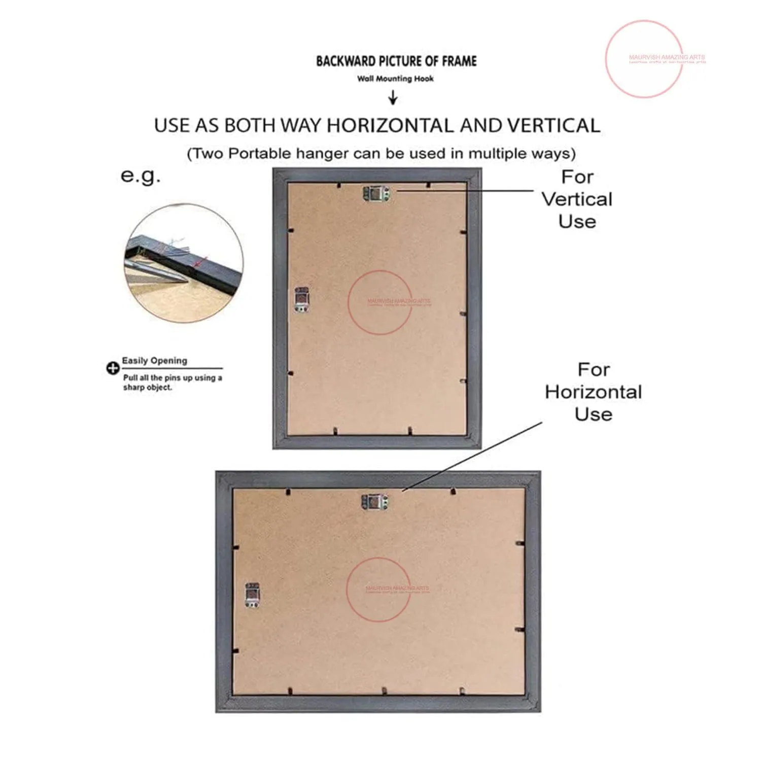 Maurvish Amazing Arts A4 Document Photo Frame set | A4 Size Photo Frame For Wall, Photo Frames for Home and Office (Pack of 8)