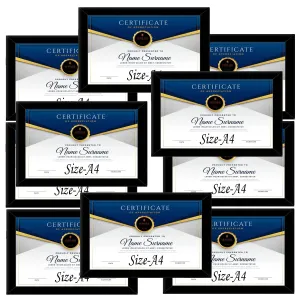 Maurvish Amazing Arts A4 Document Photo Frame set | A4 Size Photo Frame For Wall, Photo Frames for Home and Office (Pack of 8)
