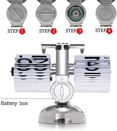 MBUYS MALL Retro Style Classic Metal Mechanical Display Battery Powered Flip Desk Shelf Clock Internal Gear Operated Flip Down Clock for Home, Office
