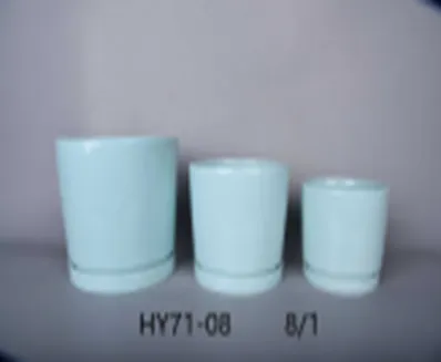 Modern Round Blue Ceramic Pots | Set of 3 | Ideal for Indoor Plants