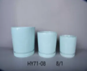 Modern Round Blue Ceramic Pots | Set of 3 | Ideal for Indoor Plants