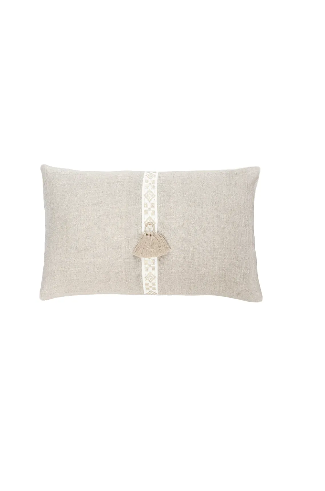 Natural Beige Geo Linen Pillow