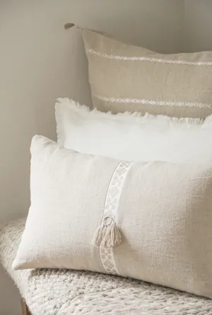 Natural Beige Geo Linen Pillow